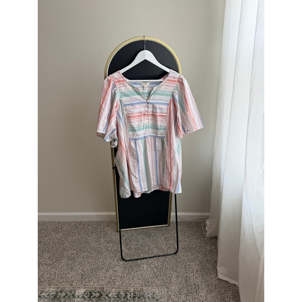 4x cotton striped blouse